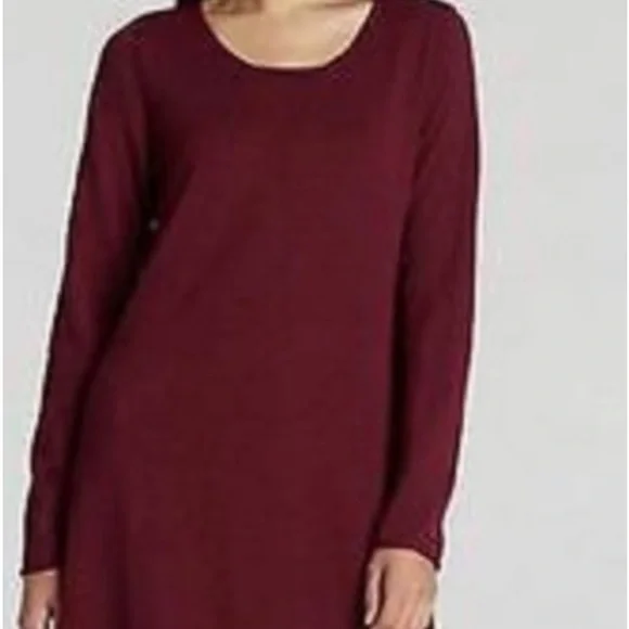Eileen Fisher Large Passion Flower Merino Wool Dress Retail $278 - Picture 3 of 6